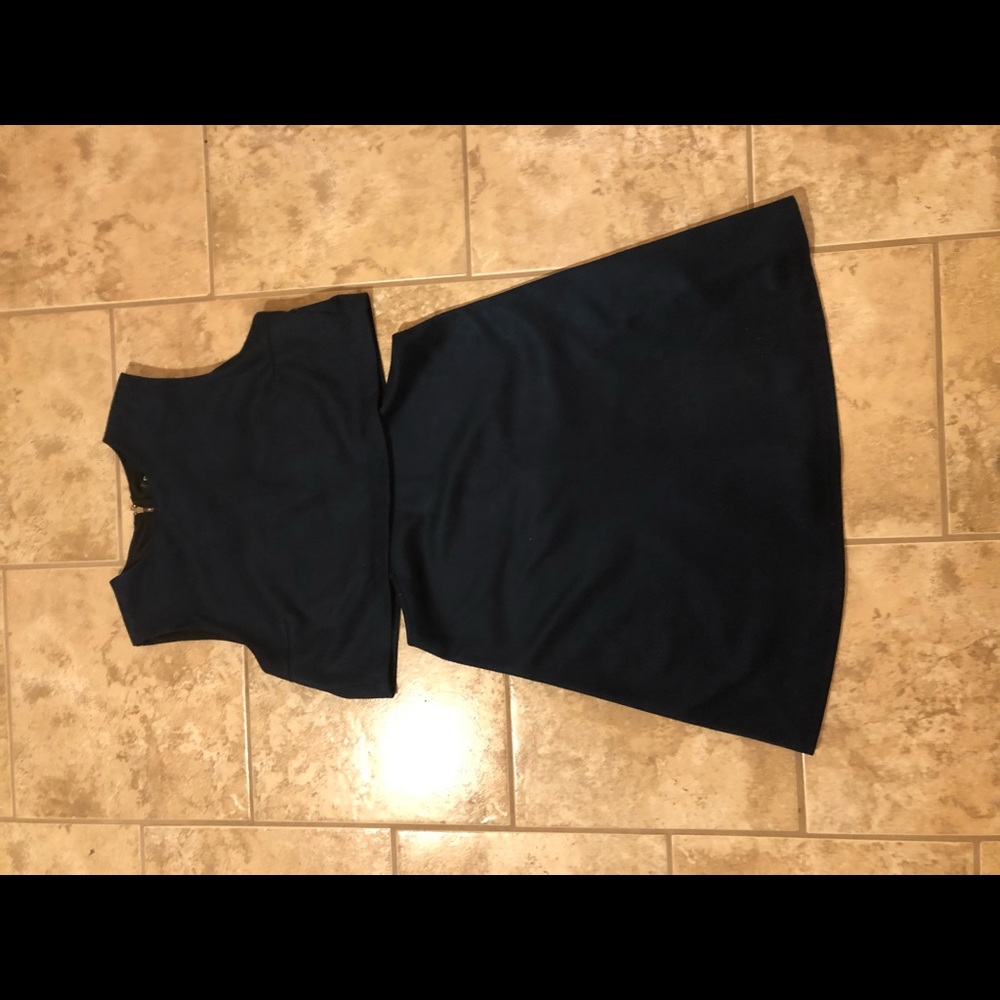 Fashion union dark blue leather mini dress